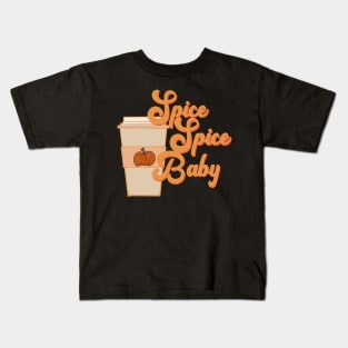 Spice spice baby retro vintage spiced latte fall pumpkin design Kids T-Shirt